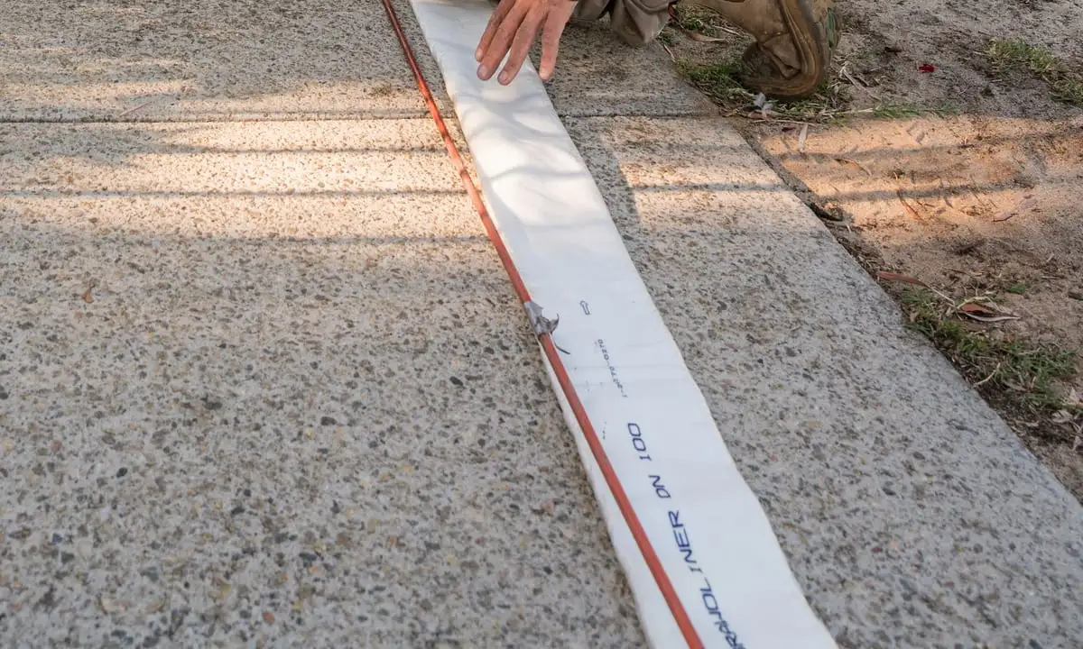 Pipe liner laid out ready to install.